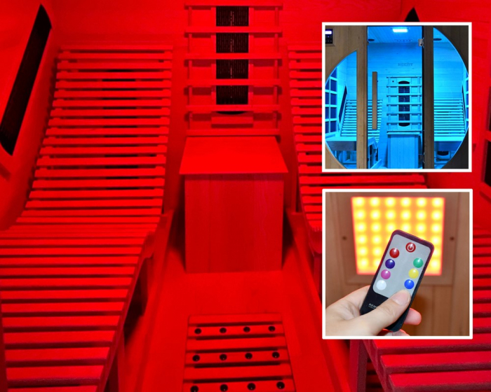 Sauna de interior cu infrarosu,  pentru 2 persoane, ionizator de aer, terapie prin culoare, pietre de masaj, MP3 Player, HECHT FANTASY [5]