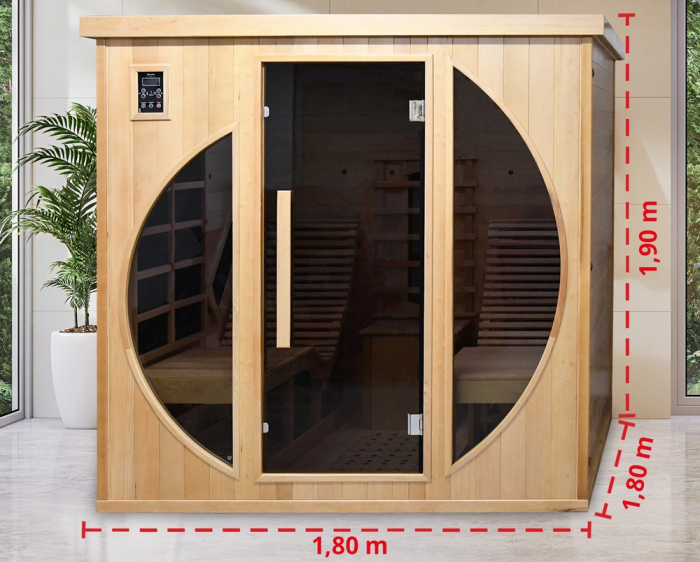 Sauna de interior cu infrarosu,  pentru 2 persoane, ionizator de aer, terapie prin culoare, pietre de masaj, MP3 Player, HECHT FANTASY [2]