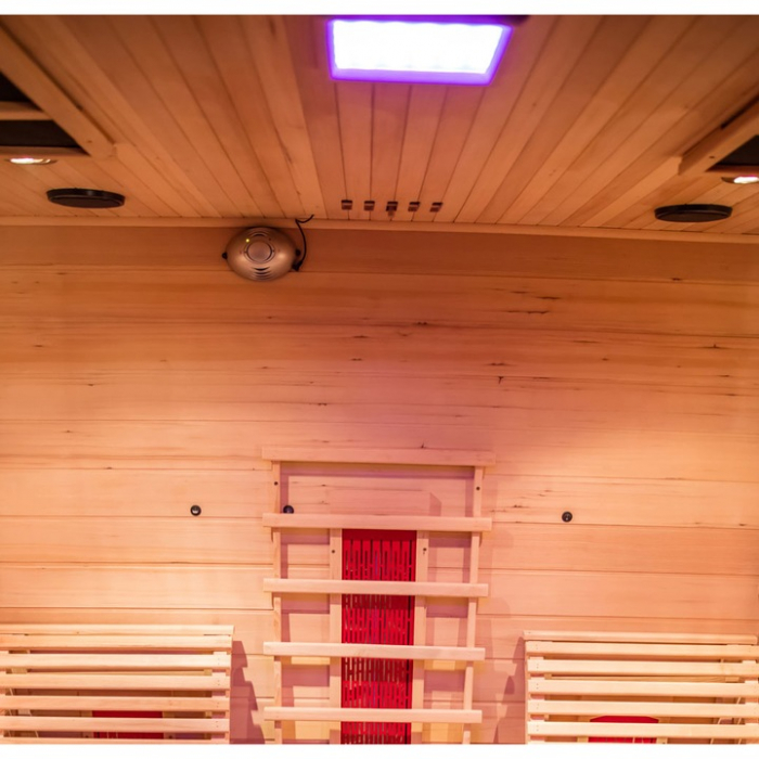 Sauna de interior cu infrarosu,  pentru 2 persoane, ionizator de aer, terapie prin culoare, pietre de masaj, MP3 Player, HECHT FANTASY [9]