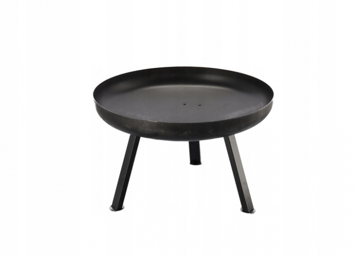 Semineu de gradina 60x36 cm, otel gros 2 mm, cu picioare detasabile, rezistent la temperaturi inalte, negru [3]