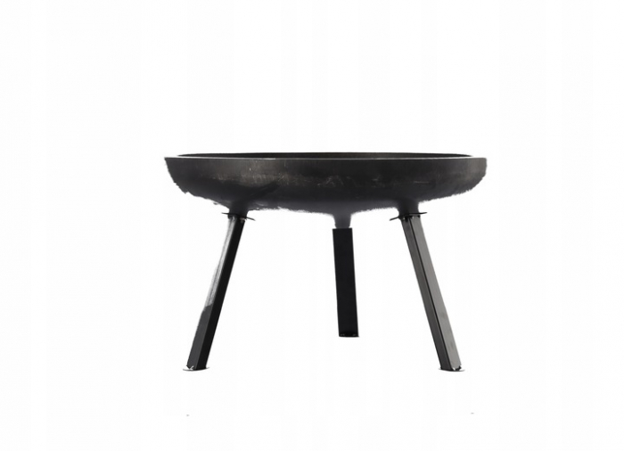 Semineu de gradina 60x36 cm, otel gros 2 mm, cu picioare detasabile, rezistent la temperaturi inalte, negru [4]