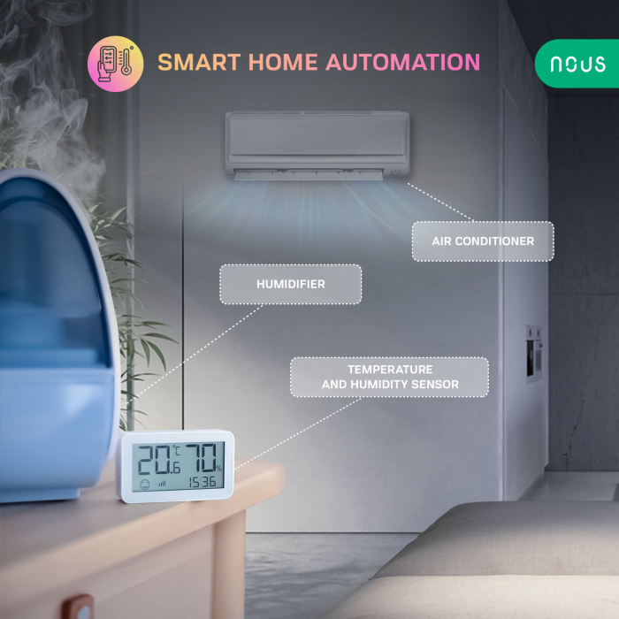 Senzor Smart de Temperatura si Umiditate Nous cu afisaj E6, LCD, ZigBee [2]