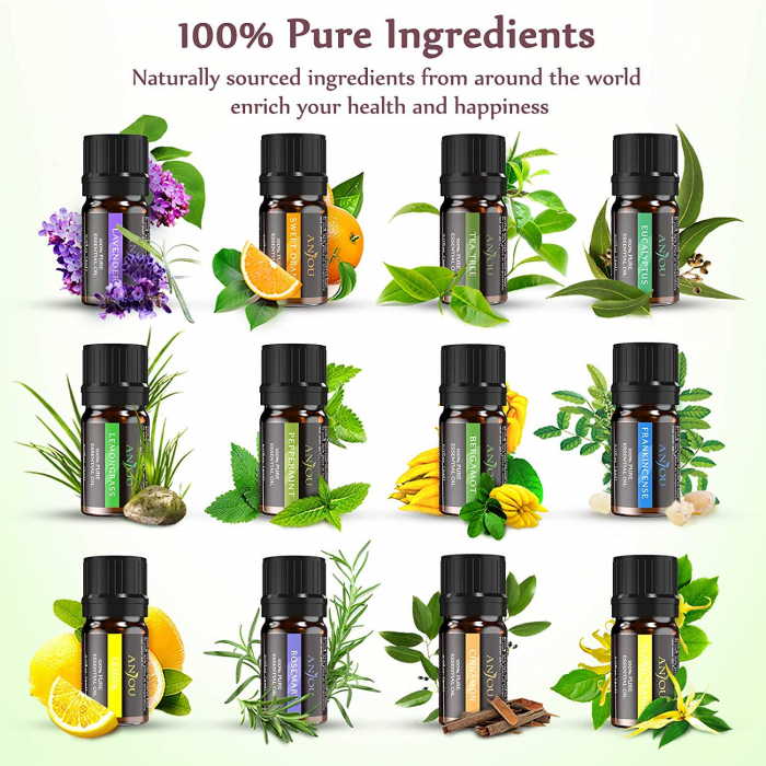 Set 12 uleiuri esentiale Anjou 12x5ml puritate 100% [5]