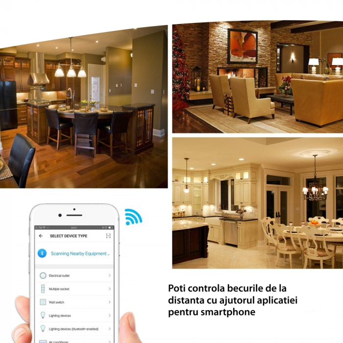 Set 2 becuri Inteligente LED RGB+W Gosund, 8W, 800lm, 2700K, E27, Smart Bulb WB4 [3]