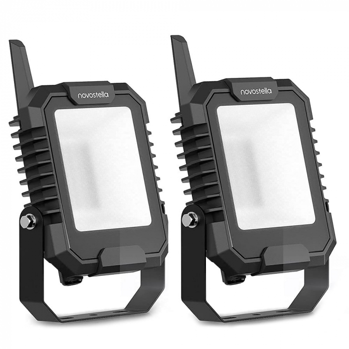 Set 2 proiectoare Smart LED RGB Novostella NTF71, BT Mesh, Alexa,Google , 25W, Sincronizare muzica, Exterior IP66 waterproof, Tuya   Smart Life [5]