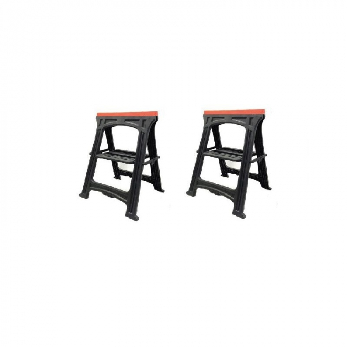 Set 2 suporti de atelier + tava pentru scule, sarcina max 170 kg/buc, pliabili, Kraft&Dele KD506 [3]