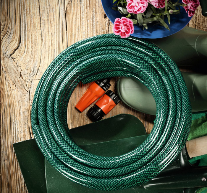 Set Furtun pentru gradina Cellfast ECONOMIC, 3 straturi cu armatura, 1 2   20m, protectie UV, stropitor, conector [5]