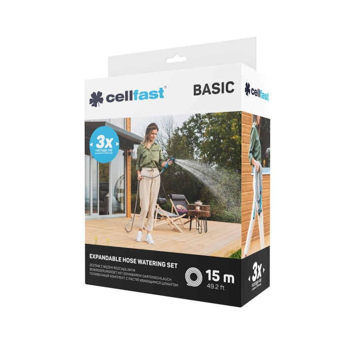 Set furtun pentru gradina extensibil Cellfast BASIC 15m, pistol, conectori [2]