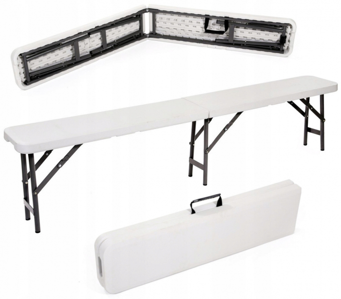 Set masa cu 2 banci pliabile tip valiza pentru gradina, camping, terase, 180x72x75cm [11]