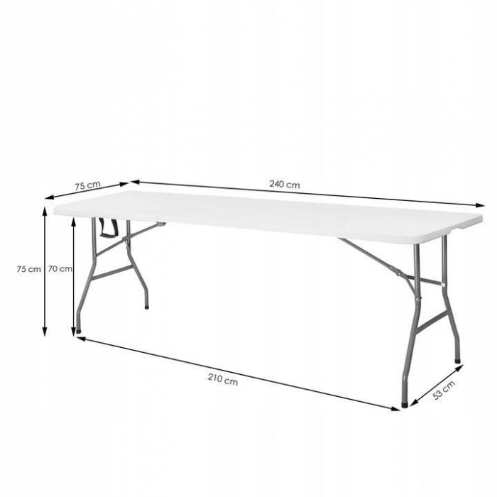 Set masa cu 2 banci pliabile tip valiza pentru gradina, camping, terase, 180x72x75cm [4]