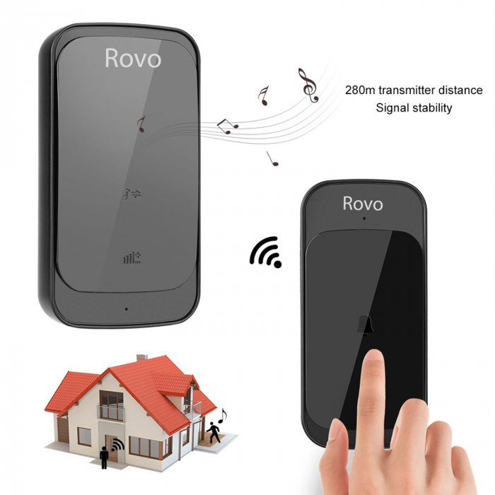 Sonerie Wifi Rovo C03, 2 Receptoare, IP44, 38 Melodii [2]