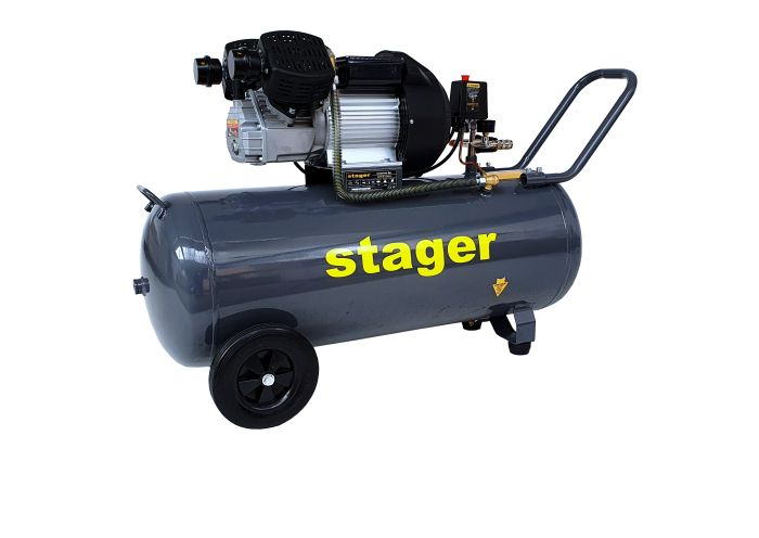 Stager HM3100V compresor aer, 100L, 8bar, 356L/min, monofazat, angrenare directa [1]