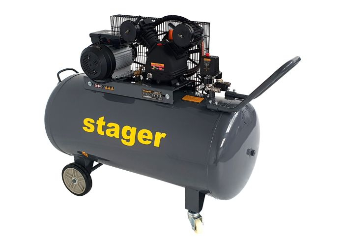 Stager HMV0.25/250 compresor aer, 250L, 8bar, 324L/min, monofazat, angrenare curea [1]