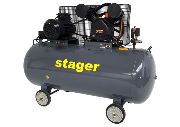 Stager HMV0.6/370 compresor aer, 370L, 8bar, 600L/min, trifazat, angrenare curea [1]