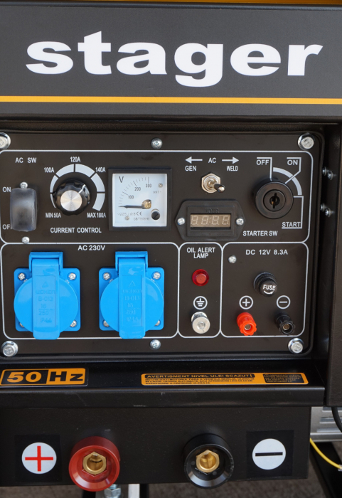 Stager YDE8500EW Generator sudare 3kVA, curent sudare 200A, 3000rpm, diesel monofazat, pornire electrica [2]