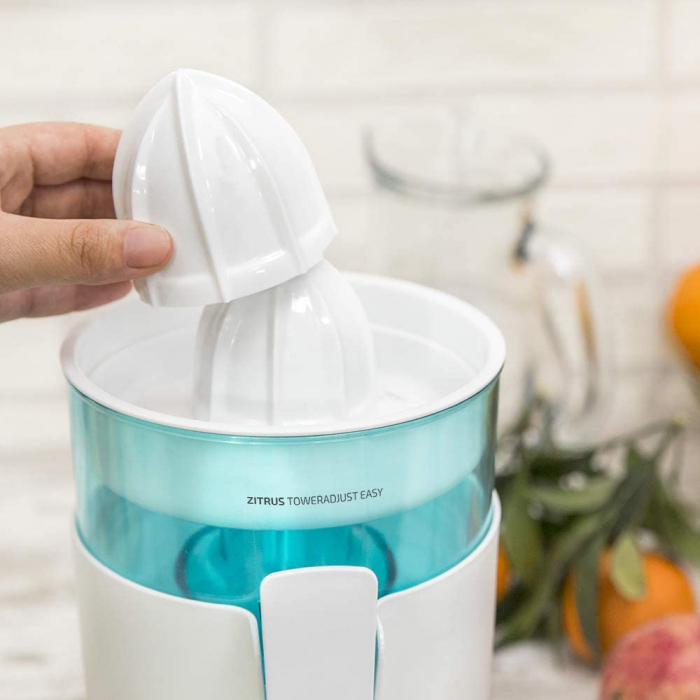 Storcator de citrice Cecotec Zitrus TowerAdjust Easy, 350W filtru pulpa reglabil, BPA free, Alb [2]