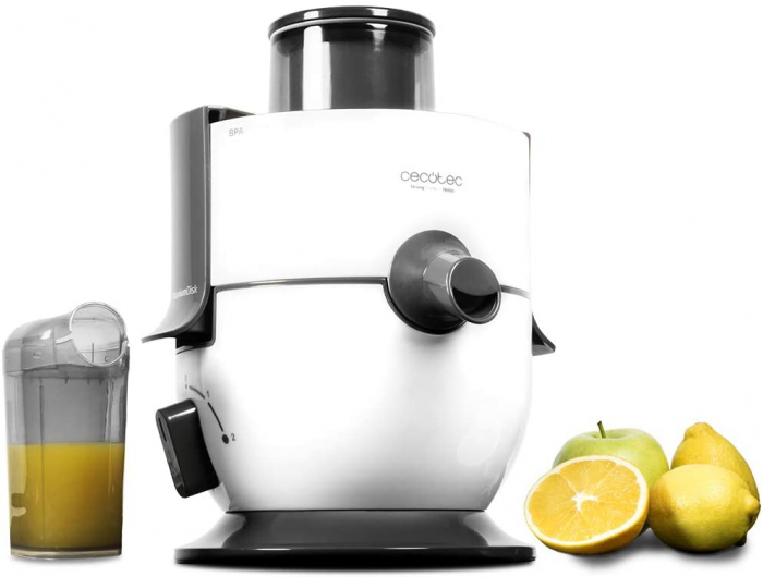 Storcator de fructe si legume Cecotec ExtremeTitanium 19000, 650 W, 19000 RPM, 2 viteze, Sistem de siguranta, Recipient suc 500 ml, Alb [1]