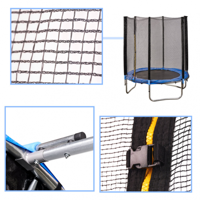 Trambulina cu plasa de protectie exterioara, 183 cm, 150 kg, albastru [4]
