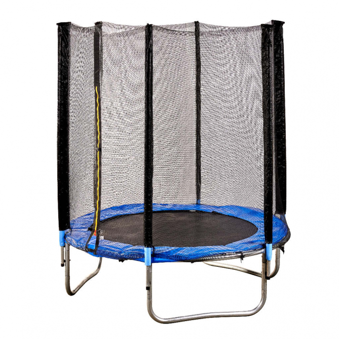Trambulina cu plasa de protectie exterioara, 183 cm, 150 kg, albastru [2]