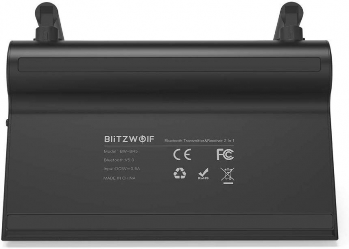 Transmitator si Receptor Audio  BlitzWolf BW-BR5 Bluetooth 5.0, Cablu Optic  Jack 3.5mm, conectare multipla [4]