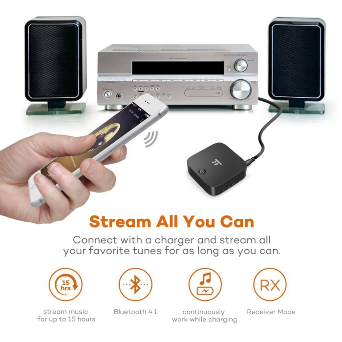 Transmitator si Receptor Audio Bluetooth TaoTronics TT-BA09 Portabil, Bluetooth 4.1, aptX, Cablu Optic  Jack 3.5mm - Resigilat [3]