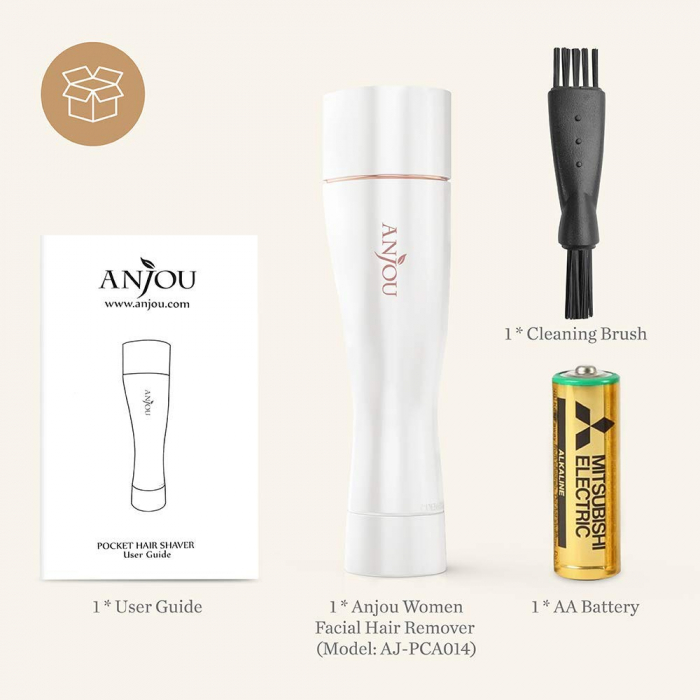 Trimmer facial femei Anjou AJ-PCA014, Lumina LED, pentru mustata, par facial [2]