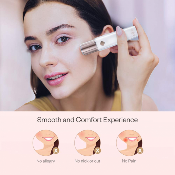 Trimmer facial femei Anjou AJ-PCA022, Lumina LED, pentru mustata, parul facial, baterie reincarcabila [5]