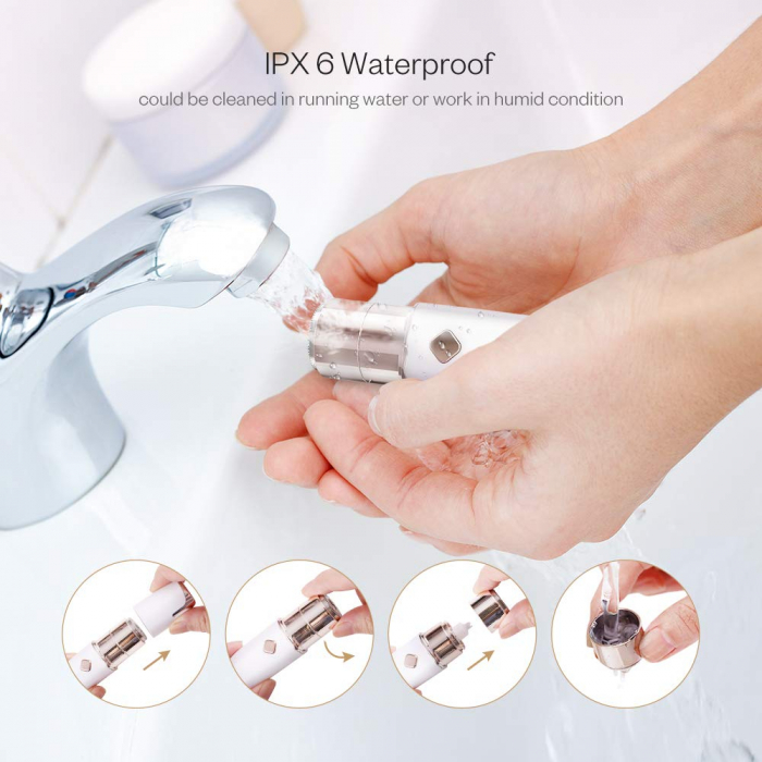 Trimmer facial femei Anjou AJ-PCA022, Lumina LED, pentru mustata, parul facial, baterie reincarcabila [2]