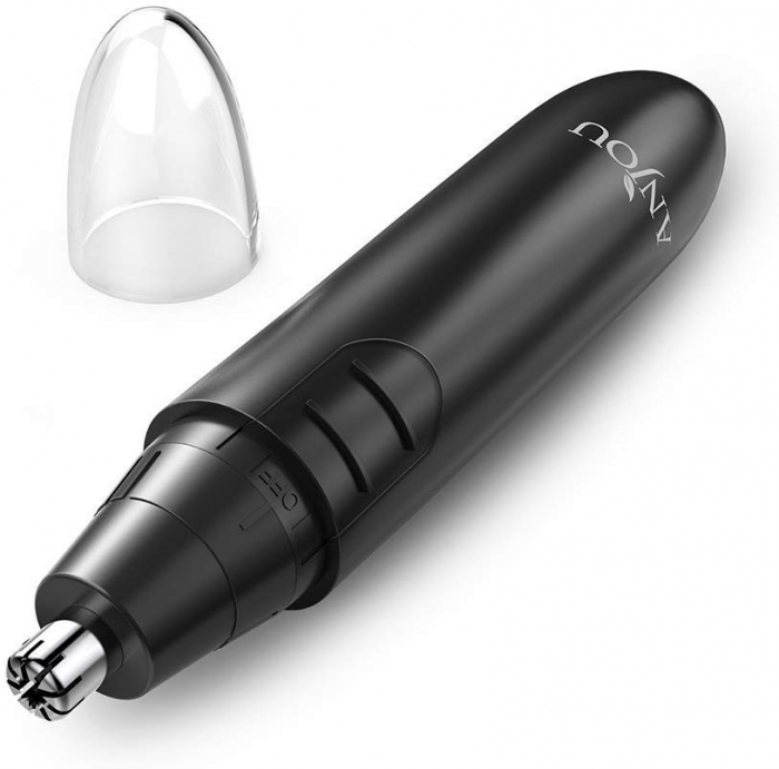 Trimmer pentru nas urechi Anjou AJ-FS005, Cap detasabil si lavabil, Lumina LED, Baterii, Negru [5]