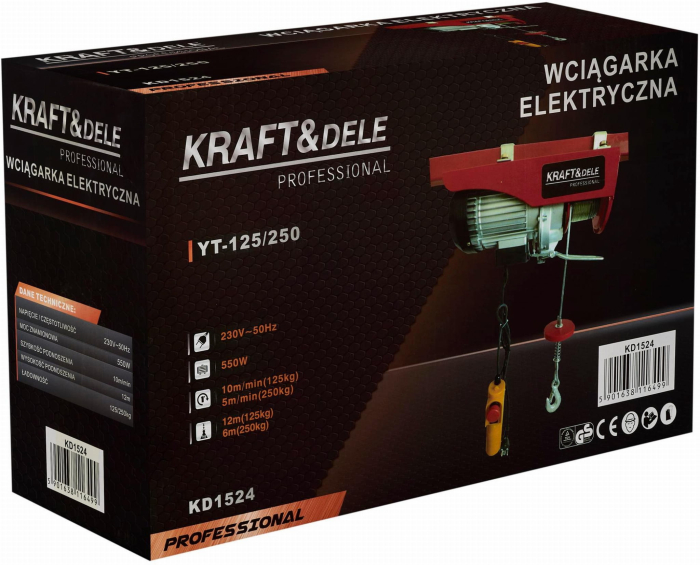 Troliu electric cu cablu 250 kg, inaltimea maxima 12 m KD1524 [5]