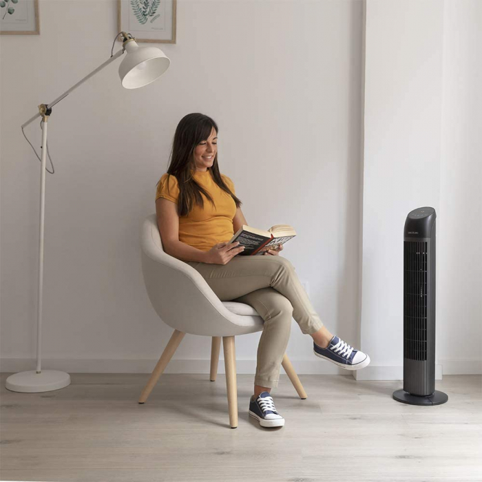 Ventilator turn Cecotec EnergySilence 8050 SkyLine Smart, 45W, Silentios, 3 viteze, Telecomanda, Temporizator, Afisaj LED [2]