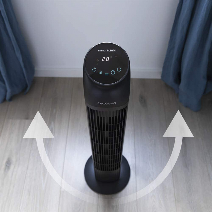 Ventilator turn Cecotec EnergySilence 8050 SkyLine Smart, 45W, Silentios, 3 viteze, Telecomanda, Temporizator, Afisaj LED [5]