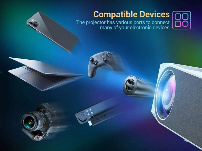 Videoproiector VANKYO Performance V630, 6000 Lumeni, Native 1080p, LED, HDMI, VGA, AV, USB, Geanta de transport, Telecomanda, Cablu HDMI [4]