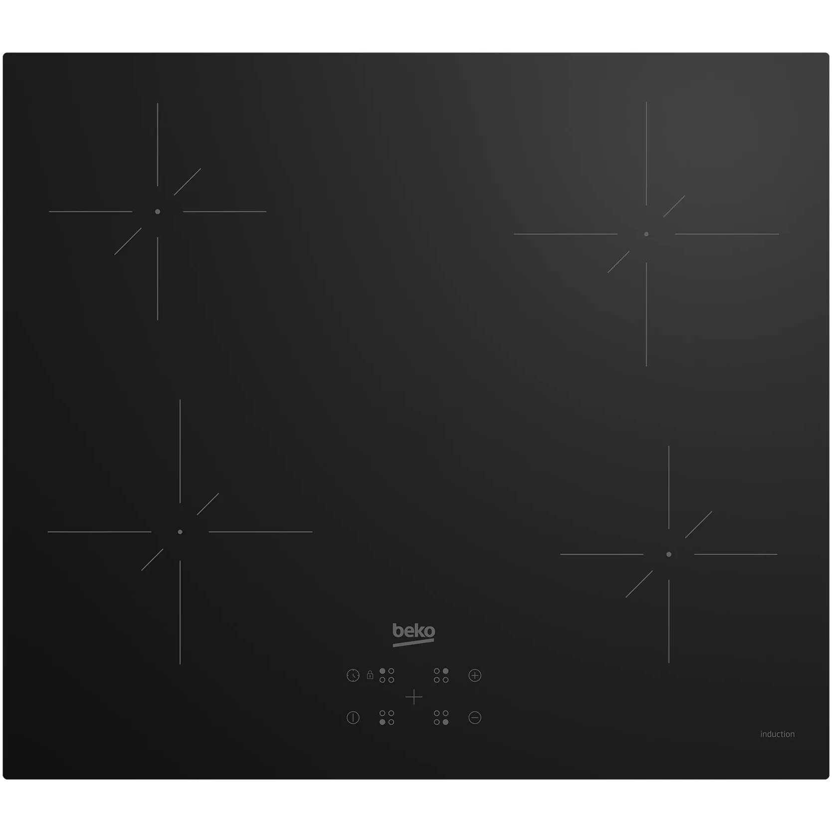 Electrocasnice Mari - Plita incorporabila Beko HII64400QT, Inductie, 4 zone de gatit, Touch control, Quick&Easy Clean, OverHeat Safety System, 60 cm, Negru