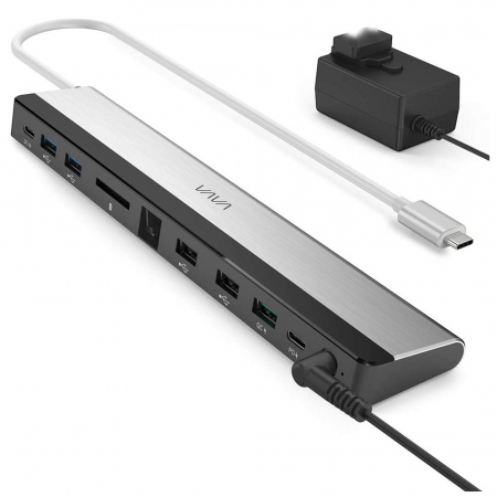 Media - Adaptor 10 porturi Docking Station VAVA VA-DK002, Ethernet, SD Card, USB, QC, PD, pentru MacBook Pro si USBC