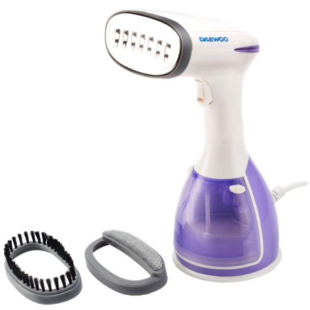 Electrocasnice Mici - Aparat de calcat vertical cu abur Daewoo DGS1500P, 1500 W, 280 ml, Abur 60 gr/min, Alb/Mov
