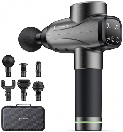 Ingrijire personala - Aparat de masaj Gun Profesional TaoTronics TT-PCA003, 6 capete interschimbabile, 10  trepte de viteza - Resigilat