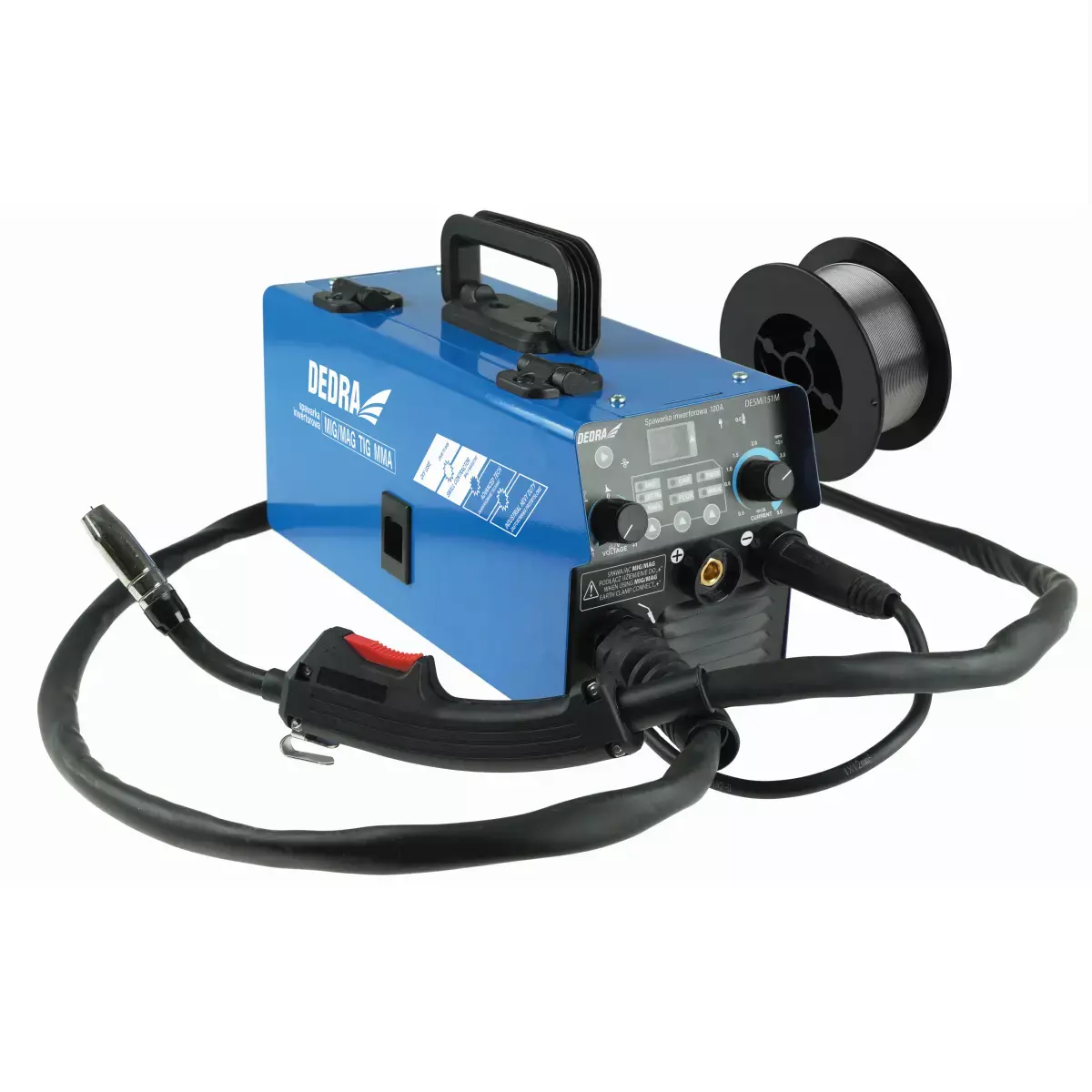 Aparat de sudură cu invertor IGBT MIG/MAG, 120A, funcție TIG, MIG/MAG, MMA, DEDRA DESMI151M [2]