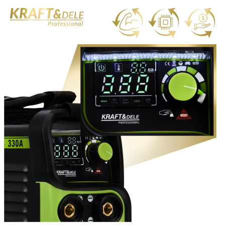 Aparat de sudură cu invertor MMA, TIG LIFT, VRD , 330A, Kraft&Dele KD1783 [15]
