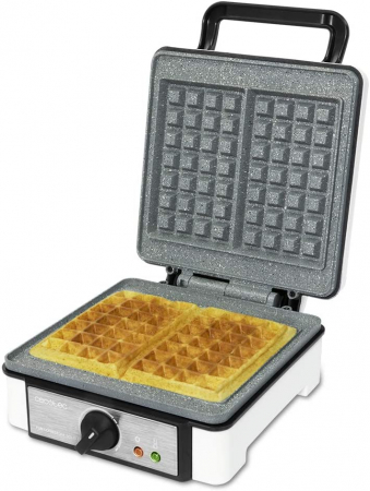 Electrocasnice - Aparat pentru preparat vafe gofre Cecotec Fun Gofrestone Double, 1200W, Termostat ajustabil, Invelis antiaderent