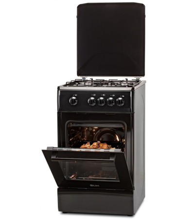 Aragaz LDK 5060 A Black RMV NG, 4 arzatoare, Aprindere electrica, Capac metalic, Siguranta, Negru [3]