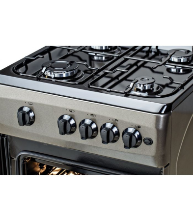 Aragaz LDK 5060 A Shiny Grey RMV, Gaz, 4 Arzatoare, Siguranta, Aprindere electrica, Capac metalic, 50 x 60 cm, Gri [3]