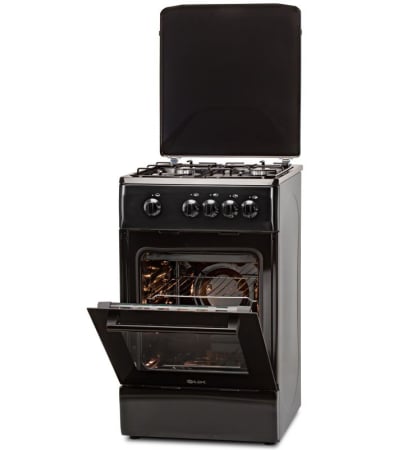 Electrocasnice Mari - Aragaz LDK 5060 Black RMV NG, 4 arzatoare, Capac metalic, Siguranta, 50 x 60 cm, Negru