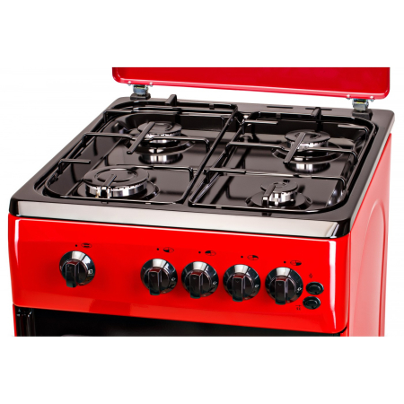 Aragaz LDK 5060 GRAI Red RMV, 4 Arzatoare, Siguranta, Grill, Rotisor, Aprindere, Iluminare, Capac sticla, 50 x 60 cm, Rosu [3]