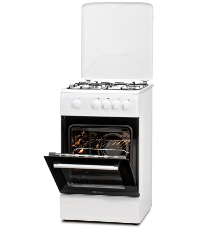 Electrocasnice Mari - Aragaz LDK 5060 WH RMV NG, Gaz, 4 Arzatoare, Siguranta, Capac metalic, Alb