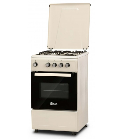 Electrocasnice Mari - Aragaz LDK TK5060 Cream NG, Gaz, 4 Arzatoare, Siguranta, Capac metalic, 50 x 60 cm, Crem