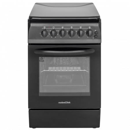 Electrocasnice - Aragaz NobelTek NLT 5604N/E1, Plita gaz, Cuptor electric, Ventilator, Aprindere electrica, Iluminare cuptor, Negru