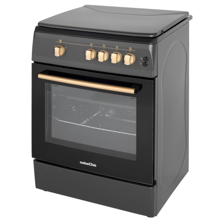 Aragaz NobelTek NLT 6603NM/FG1, Gaz, Grill, Aprindere electrica, Iluminare cuptor, 60 x 60 cm, Negru Mat [2]
