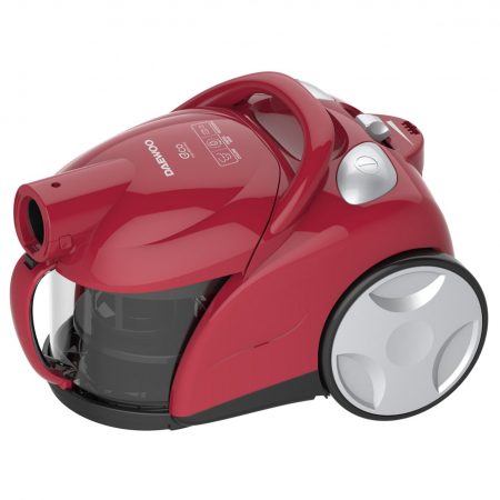 Aspiratoare - Aspirator Daewoo fara sac RCC-150R-3, 700 W, recipient colectare praf 1.2 L, Control putere variabil, Tub telescopic, Filtru HEPA, Rosu