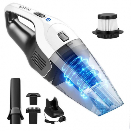 Aspiratoare - Aspirator de mana HoLife HM036E, Aspirare solide si lichide, 14.8V, Autonomie 30 minute